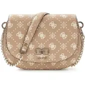 GUESS schoudertas Emelie Logo Flap Shoulder Bag Espresso Logo donkerbruin