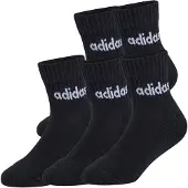 Adidas Sportsokken 'Linear Ankle 5 Pairs Kids' zwart / wit