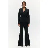 BENU Dames Zwarte Dubbelrijige Blazer