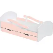 Lendo LEO - Kinderbed - 180x80 - Wit-Roze - Afneembare Barrière