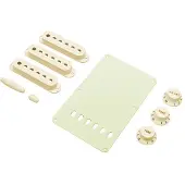 Fender Strat Accessoire Kit - Vintage Aged White Pot Knoppen en Covers