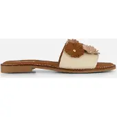 OH MY SANDALS Slippers beige Leer Maat 42