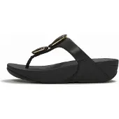 FitFlop Dames Slippers Lulu Marbled Stone Toe-post - Zwart - Maat 41