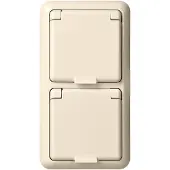 ELSO -stekkerdoos 225414 2-voudig 16A FASHION IP44 zuiver wit Wandcontactdoos dubbel Fashion IP44 Meerdere kleuren 1 stuk(s)