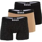 BOSS Boxershorts 'BoxerBr3P' beige / zwart / wit