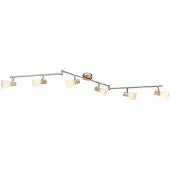 Globo Plafondlamp slaapkamer gastenkamer glazen spot verlichting rail hout licht verstelbaar