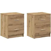 vidaXL Nachtkastjes 2 stuks met 2 lades Artisan Oak 40x36x50 cm