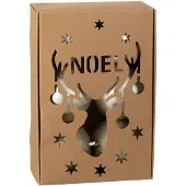 J-Line kerstbal - kunststof - beige - doos van 6