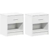 vidaXL Nachtkastjes 2 st met lade 39x28x41 cm wit