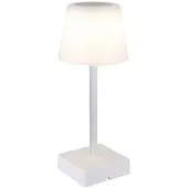 Globo LED tafellamp touchdimmer tafellamp oplaadbare bijzetlamp CCT, metaal wit, 2W 100Lm warm-koud wit, DxH 8,5x25,5 cm