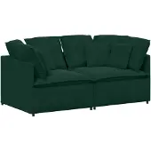 vidaXL Modulaire bank met kussens fluweel donkergroen