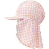 Swim Essentials - zonnehoedje - 0-4 jaar - UV kap - Uv nekbescherming - Sunset Grid - Blokjesprint