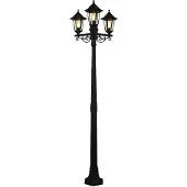 Eglo Candelabra 3 vlammen buiten staande lamp padlamp tuinlamp lantaarn zwart terraslamp, kunststof glas, 3x E27, LxBxH 55 x 47,5 x 200 cm