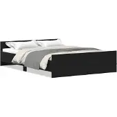 vidaXL Bedframe zonder matras 135x190 cm bewerkt hout zwart eikenkleur