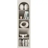 NADUVI Collection Boekenkast Archie | mdf beige 50x180x33 cm boekenkasten | NADUVI