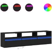 vidaXL TV-wandkast met LED Zwart 180x31x45 cm
