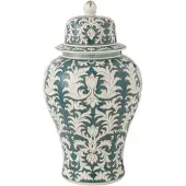 J-Line vaas Victoria Amfoor - porselein - groen/wit