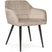 Lizzely Garden & Living SET DEAL: 6 stuks Eetkamerstoel met armleuning Barbara taupe eetstoel zetel
