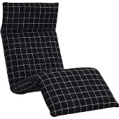 vidaXL Opvouwbare ligstoel Zwart Geruit Patroon 175x54x8,5 cm Oxford Stof