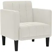 vidaXL Fauteuil met armleuningen crème 53 cm fluweel
