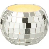 J-Line kaarshouder Bal Mozaïek - glas - zilver