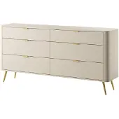NADUVI Collection Dressoir Olivia 6 lades | NADUVI Collection spaanplaat beige 172x84x38 cm dressoirs | NADUVI