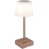 Globo LED tafellamp touchdimmer tafellamp oplaadbare bijzetlamp CCT, metaal champagne, 2W 100Lm warm-koud wit, DxH 8,5x25,5 cm