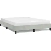 vidaXL Bedframe zonder matras lichtgrijs 152x203 cm Queen fluweel
