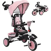 AIYAPLAY Kinderdriewieler Staal, Kunststof 111,5L x 52B x 98H cm Roze