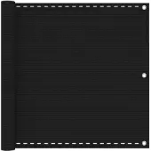 vidaXL Balkonscherm Zwart 90 x 1200 cm HDPE en Aluminium
