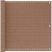 vidaXL Balkonscherm 75 x 1200 cm HDPE en Aluminium Rechthoekig Taupe