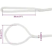 vidaXL Boottouw 2 mm 9 m Wit Polyester