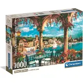 Clementoni - Puzzel - 1000 Stukjes - Balkon Uitzicht op Meer van Como - Puzzel Voor Volwassenen - High Quality Collection