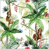 Ambiente Lunch Servetten Orangutan white - - 33x33 cm