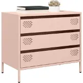 vidaXL Dressoir 68x39x58,5 cm koudgewalst staal roze