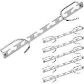 Famanu - Set van 6 metalen kledinghangers met meervoudige haak – Chroom