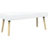vidaXL Kanaalgeplooide Bank Wit 110 x 40 x 46 cm Stof