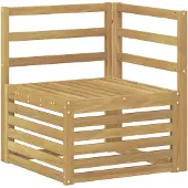 vidaXL Buitenhoekbank Massief Acacia Hout Wit 63 x 63 x 73 cm