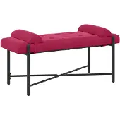 vidaXL Knopgestoffeerde Bank met Kussens Wijnrood 110 x 40 x 46 cm
