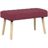 vidaXL Kanaalgeplooide Bank Wijnrood 80 x 40 x 46 cm Stof