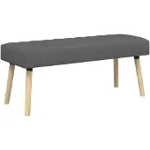 vidaXL Kanaalgeplooide Bank Donkergrijs 110 x 40 x 46 cm Stof