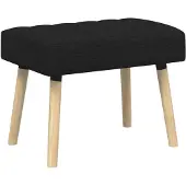 vidaXL Kanaalgeplooide Bank Zwart 60 x 40 x 45 cm Stof