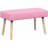 vidaXL Kanaalgeplooide Bank Roze 80 x 40 x 46 cm Stof