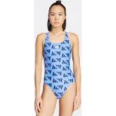 Adidas Badpak met V-rug en grafisch logo voor dames | Maat 40