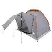 vidaXL Kamperen tent Grijs en Oranje 2-persoons Polyester en Staal
