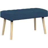 vidaXL Kanaalgeplooide Bank Blauw 80 x 40 x 46 cm Stof
