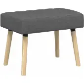 vidaXL Kanaalgeplooide Bank Donkergrijs 60 x 40 x 45 cm Stof