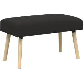 vidaXL Bank Effen Zwart 80 x 40 x 46 cm Bouclé
