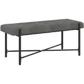 vidaXL Knopgestoffeerde Bank met Kussens Donkergrijs 110 x 40 x 46 cm
