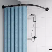 Famanu - Hoekdouchestang mat aluminium, 90 cm
